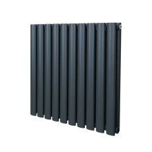 Radiador De Columna Ovalada Horizontal Gris Antracita 60cm x 60cm