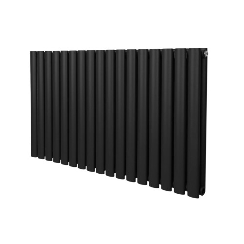 Oval Röhrenheizkörper - 600mm x 1020mm - Schwarz