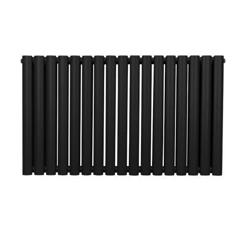 Oval Röhrenheizkörper - 600mm x 1020mm - Schwarz 1