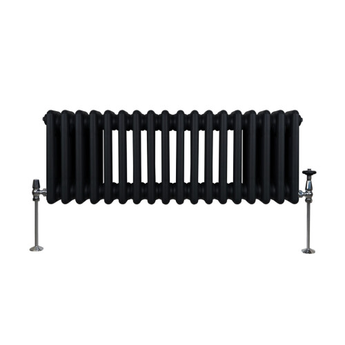 Traditionel 3-søjlet radiator - 300 x 832 mm - Sort 1