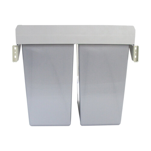 Pullout Soft Close Sliding Recycling Double Kitchen 90L Waste Large Dust Bin & Can Crusher 2