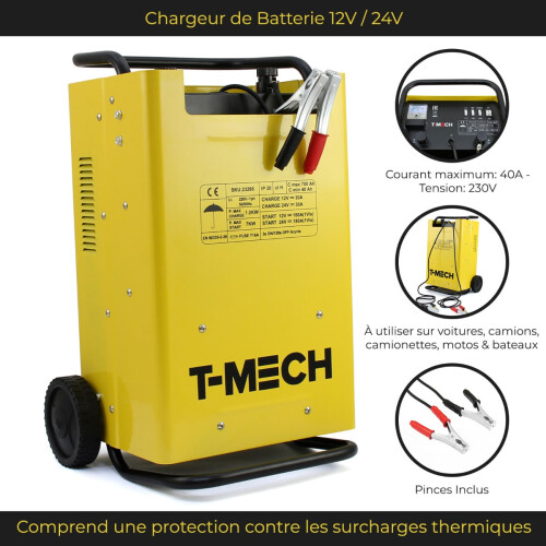 T-Mech Batterijlader & Starter Auto Motor Camper Accu 1