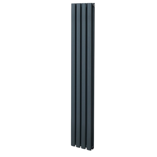 Oval Röhrenheizkörper - 1600mm x 240mm - Anthrazitgrau