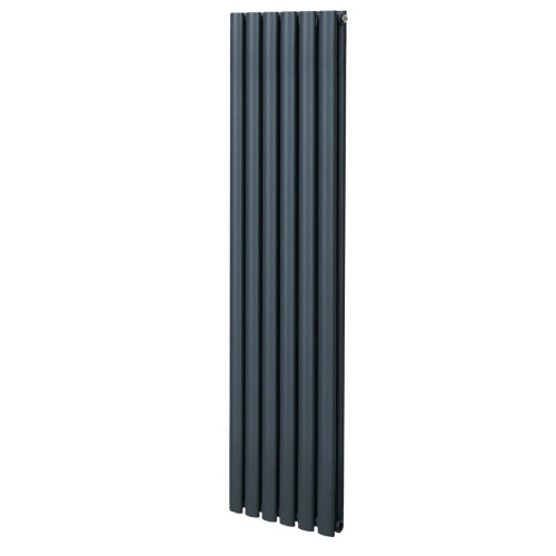 Oval Röhrenheizkörper - 1600mm x 360mm - Anthrazitgrau