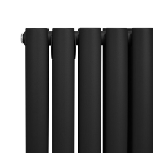 Oval Röhrenheizkörper - 1800mm x 600mm - Schwarz 1
