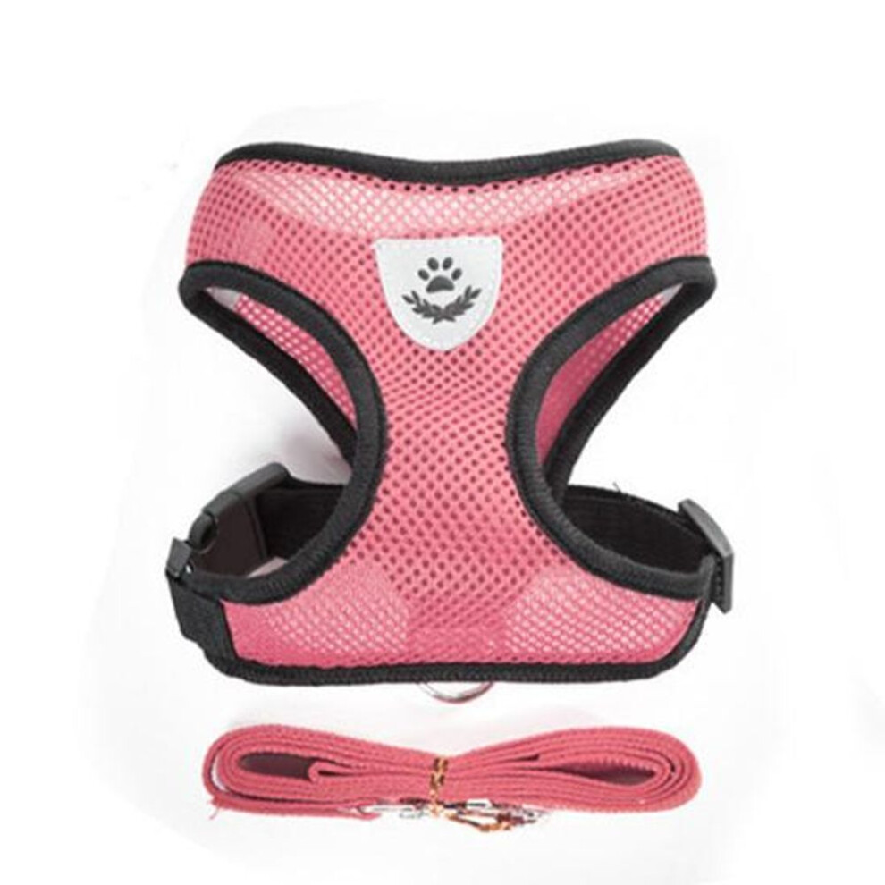 (S, pink) S-xl Pet Leash Cat And Dog Rope Vest Type Mesh Breathable Pet Harness
