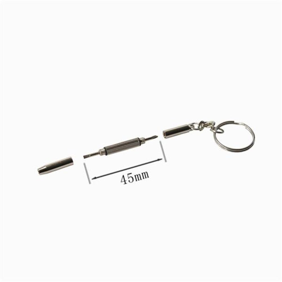 Portable Multi-function Stainless Steel Eyeglass Screwdriver Sunglass Watch Repair Kit With Keychain