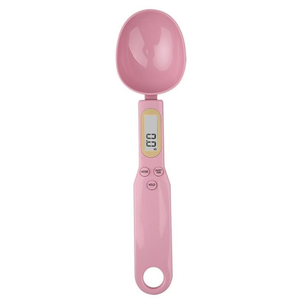 (pink) Weighing Spoon Scale Home Kitchen Tool Electronic Measuring Coffee Food Flour Powder Baking Lcd Digital Measurement Adjustable