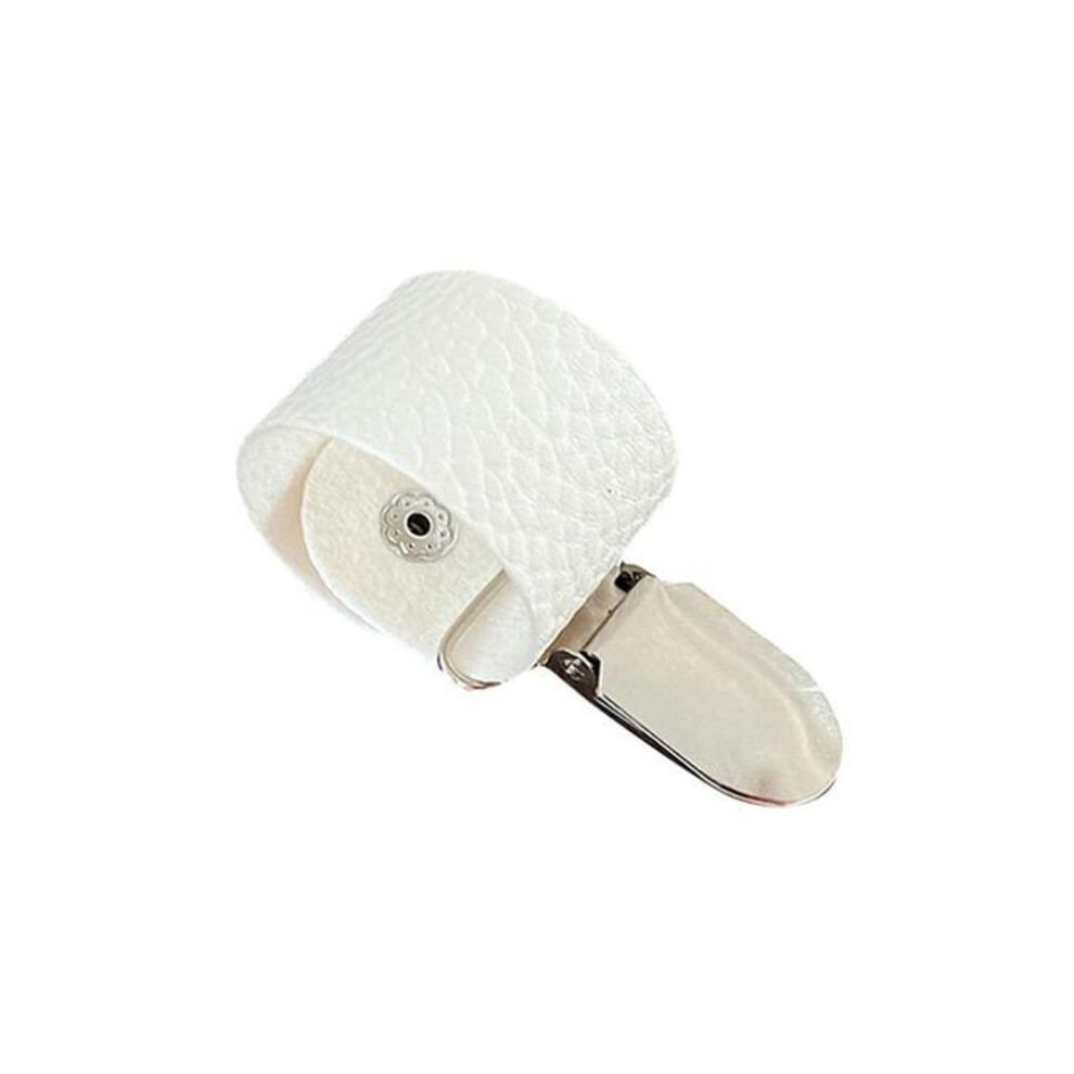 (white, One size) Hat Clip For Travel Pu Leather Multifunctional Duckbill Hat Clip