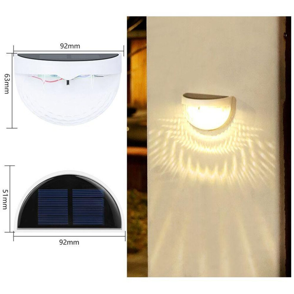 (warm white) Vogue 6 LED Waterproof Outdoor Wall Lamp Decorative Garden Solar Fence Lamp Wall-Mounted Yard