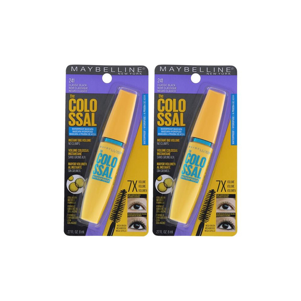 Maybelline K0004541 0.27 oz The Colossal Volum Express Waterproof Mascara - No.241 Classic Black - Pack of 2