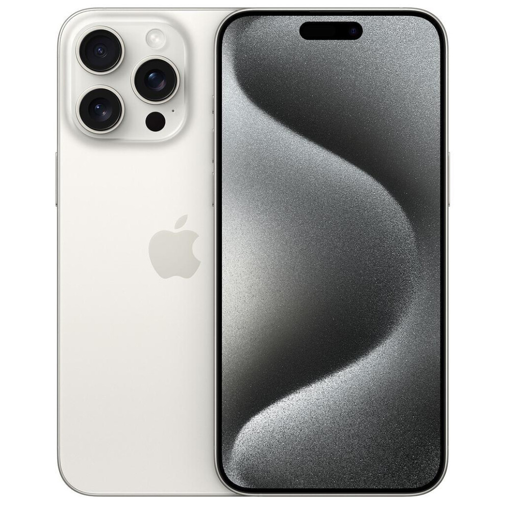 Apple iPhone 15 Pro Max 256GB, White Titanium)