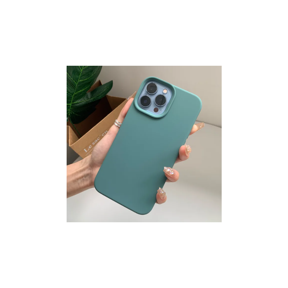 Coque iPhone Silicone Couleur Mat Pour 15/14/13/12/11/PRO/MAX/X/XS/XR/8/7/SE-Pistache-iPhone XR