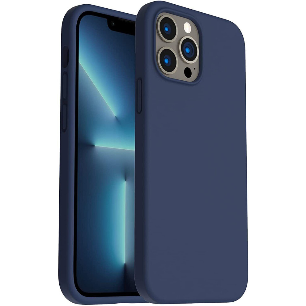 Coque Silicone pour iPhone 16 15 14 13 Pro Max 12 mini 11 Pro XS XR 8 7 6 SE-Bleu Marine-iPhone 12 Pro Max