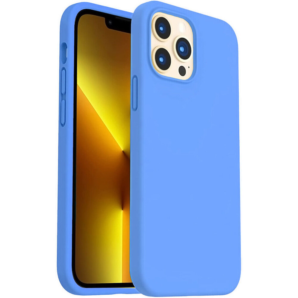 Coque Silicone pour iPhone 16 15 14 13 Pro Max 12 mini 11 Pro XS XR 8 7 6 SE-Bleu-iPhone 12 Pro Max
