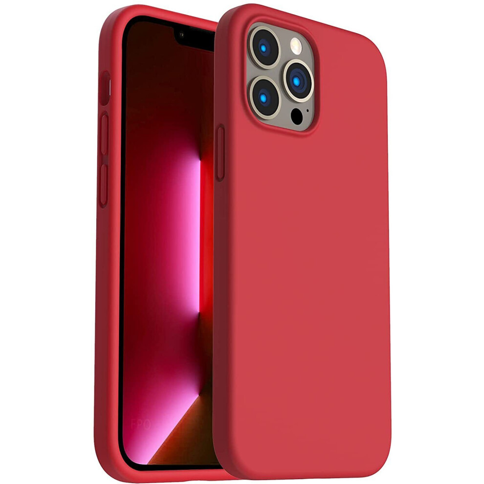 Coque Silicone pour iPhone 16 15 14 13 Pro Max 12 mini 11 Pro XS XR 8 7 6 SE-Rouge-iPhone 11 Pro Max