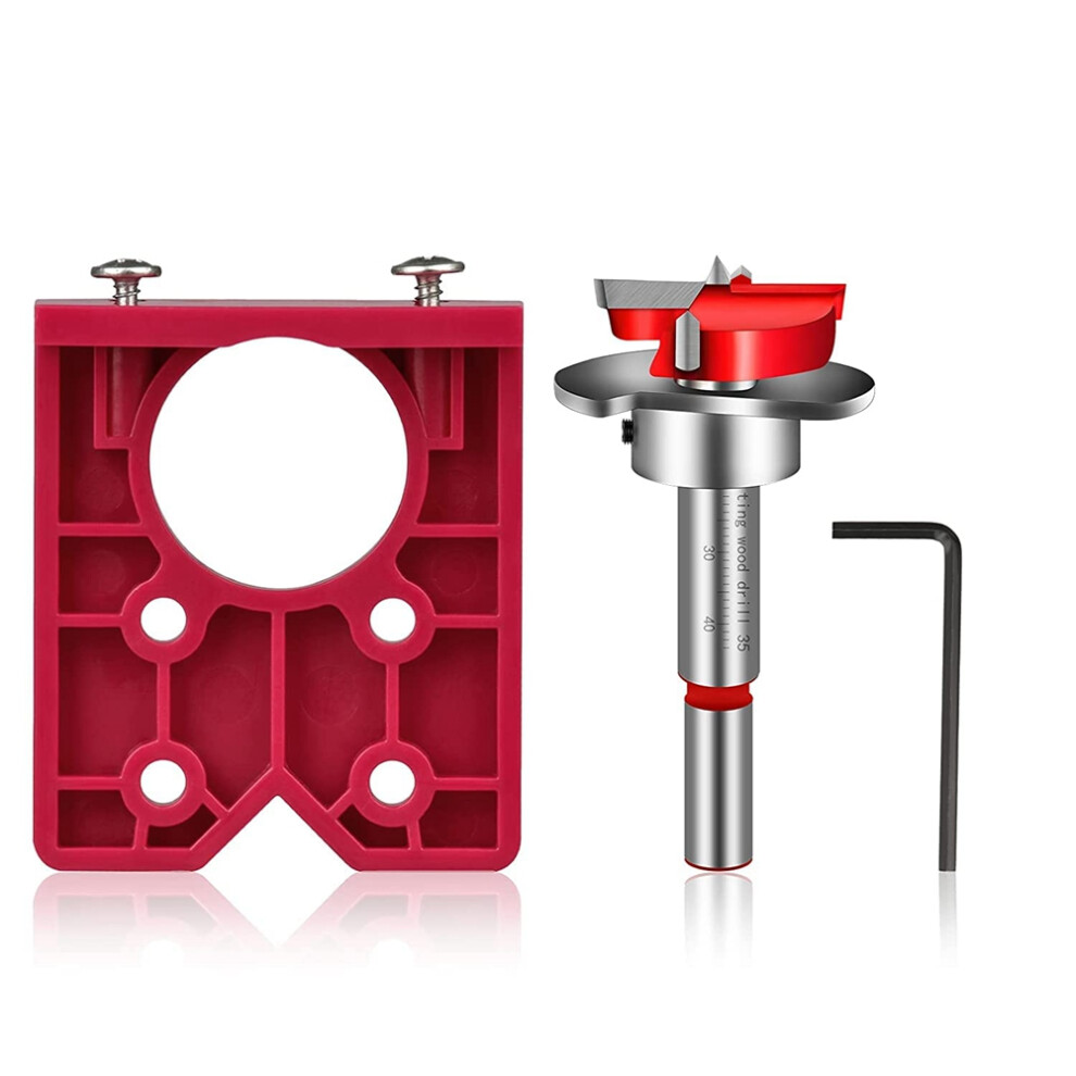 35Mm Hinge Jig Drill Guide Set With 3X Forstner Bits, V-Locator & Depth Stop For Concealed Hinge Holes In Wood Furniture 4852624801985