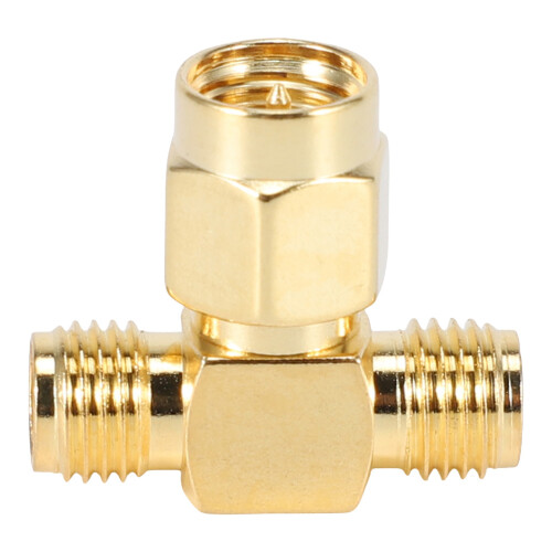 SMA Αρσενικό σε δύο Θηλυκό Triple T RF Adapter Connector 3 Way Splitter ΝΕΟ 1
