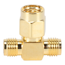 SMA Stecker auf zwei Buchsen Triple T RF Adapter Stecker 3 Weg Splitter NEUE