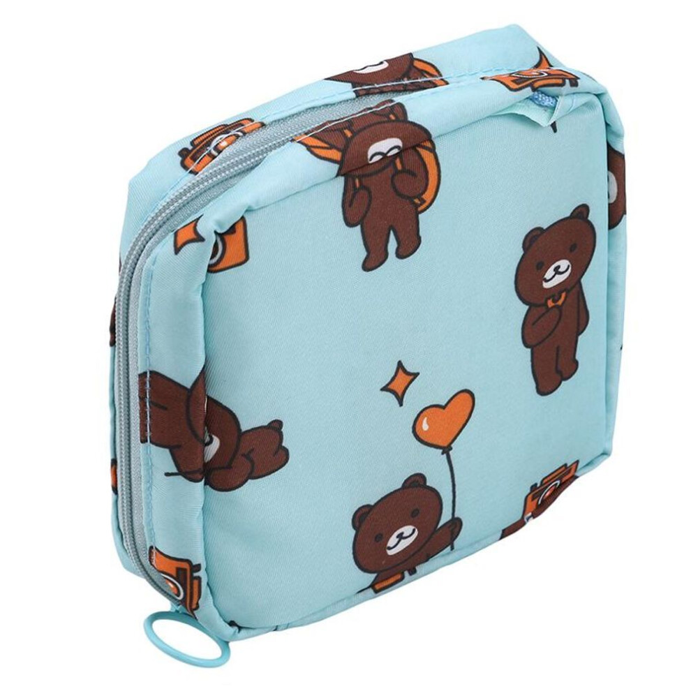 (blue) Travel Storage Bag Thickening Travel Sanitary Napkin Storage Bag
