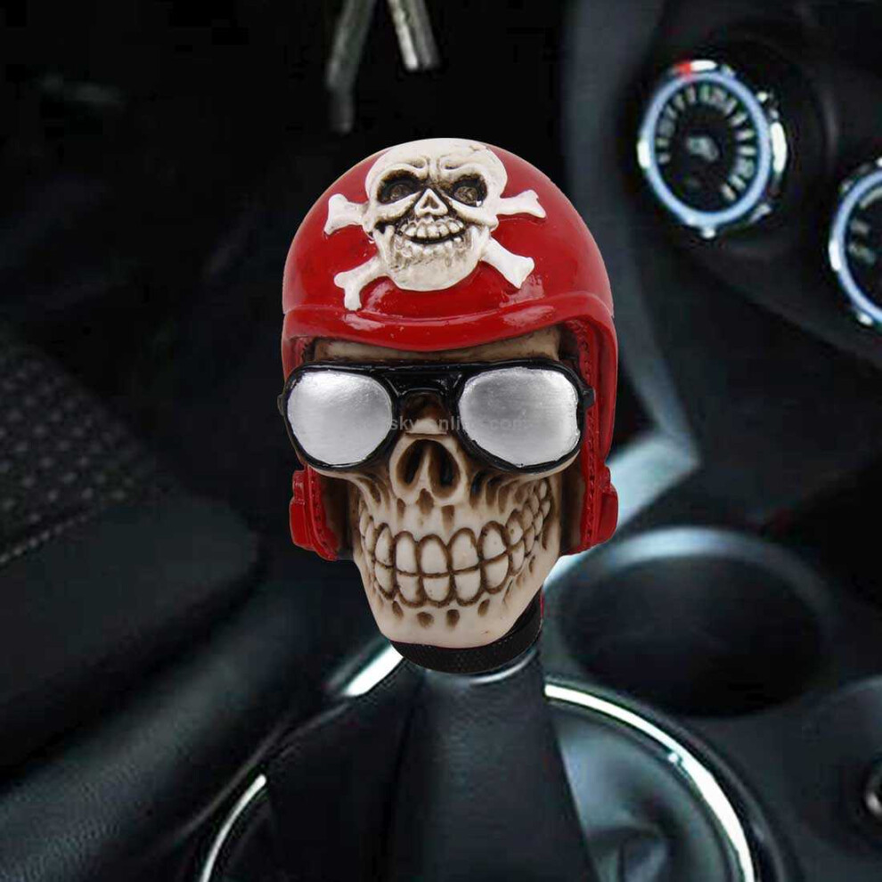 Glasses Skull Shaped Universal Vehicle Car Shifter Cover Manual Automatic Gear Shift Knob 766262133640