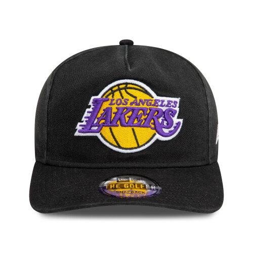 New Era LA Lakers Washed Golfer Adjustable Black Cap 1