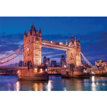 1000-brikkers puslespil. Kompakt. Tower Bridge om natten