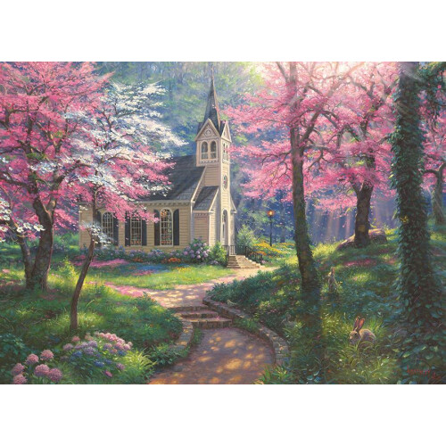 Puzzle Cobble Hill 500 pièces - L'étreinte du printemps - Affiche incluse