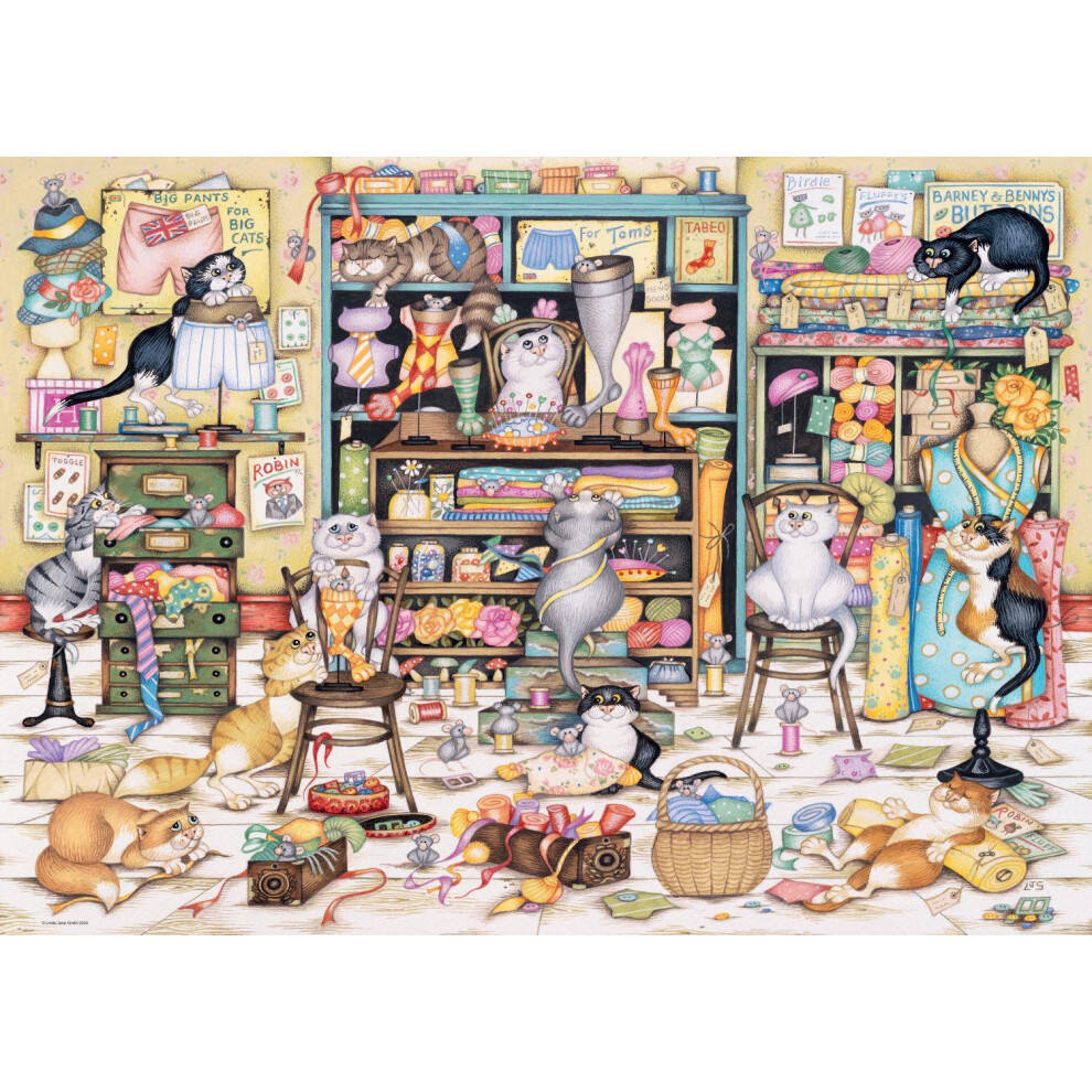 Ravensburger Crazy Cats Mrs Hardwick's Haberdashery Jigsaw Puzzle (1000 Pieces)