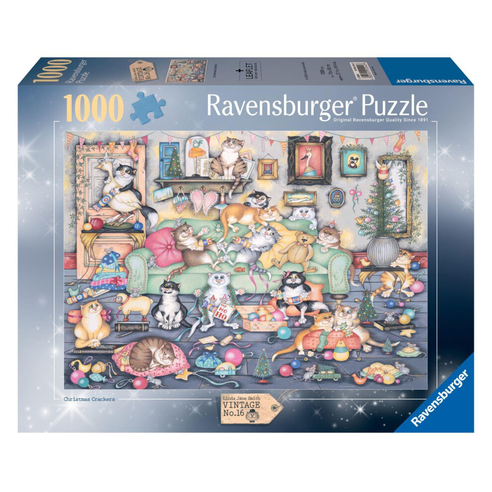 Ravensburger Crazy Cats Christmas Crackers Jigsaw Puzzle (1000 Pieces)