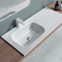 Durovin Bathrooms Luxurious Stone Resin Bathroom Basin - Self Rimming Semi Recessed Drop In Sink - Wide Bench Top (1000 x 480mm)