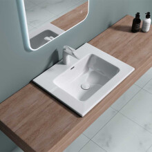 Durovin Stone Resin Semi Recessed Bathroom Basin sink-600 x 480mm(WxD)