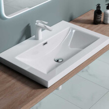 Durovin Stone Resin Self Rimming Drop In Bathroom Basin - 765 x 480mm