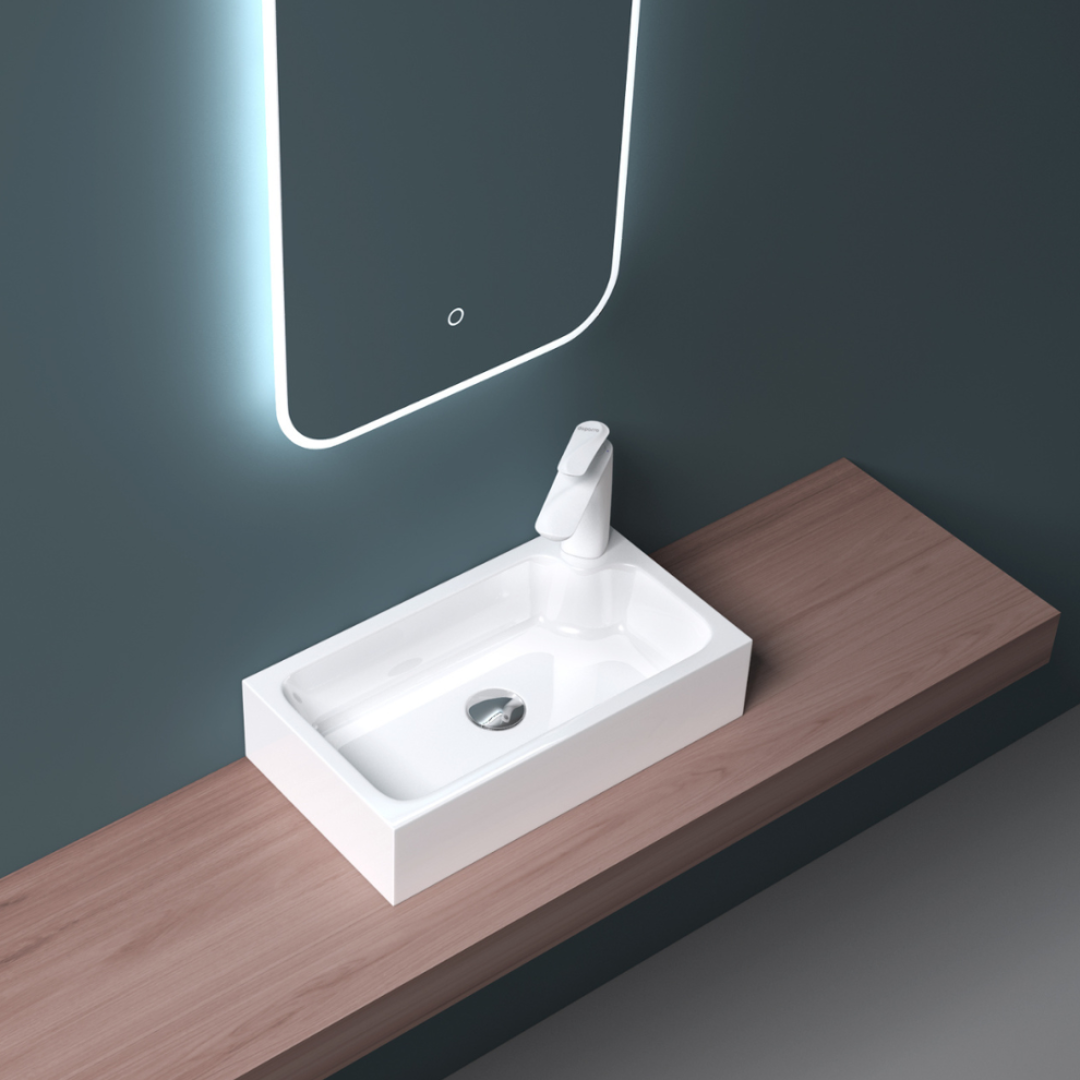 Durovin Compact Stone Resin Bathroom Countertop Basin- 460Mm Wide 5060724233974