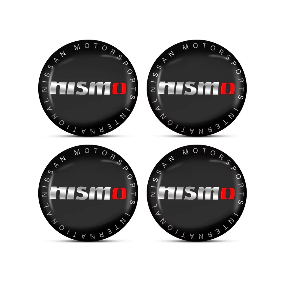 (Nismo ) 4Pcs 56Mm Car Wheel Center Cover Sticker Hub Cap For Nissan Nismo Tiida Teana Gtr 350Z 370Z 240Sx Juke Note Versa Almera X-Trail Silver 6910746957015