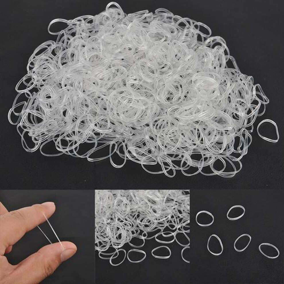 1000pcs  One-time Mini High Elasticity Hair Tie Transparent Hair Band Small Rubber Band Hair Elastic Braids Plaits Braiding Band New