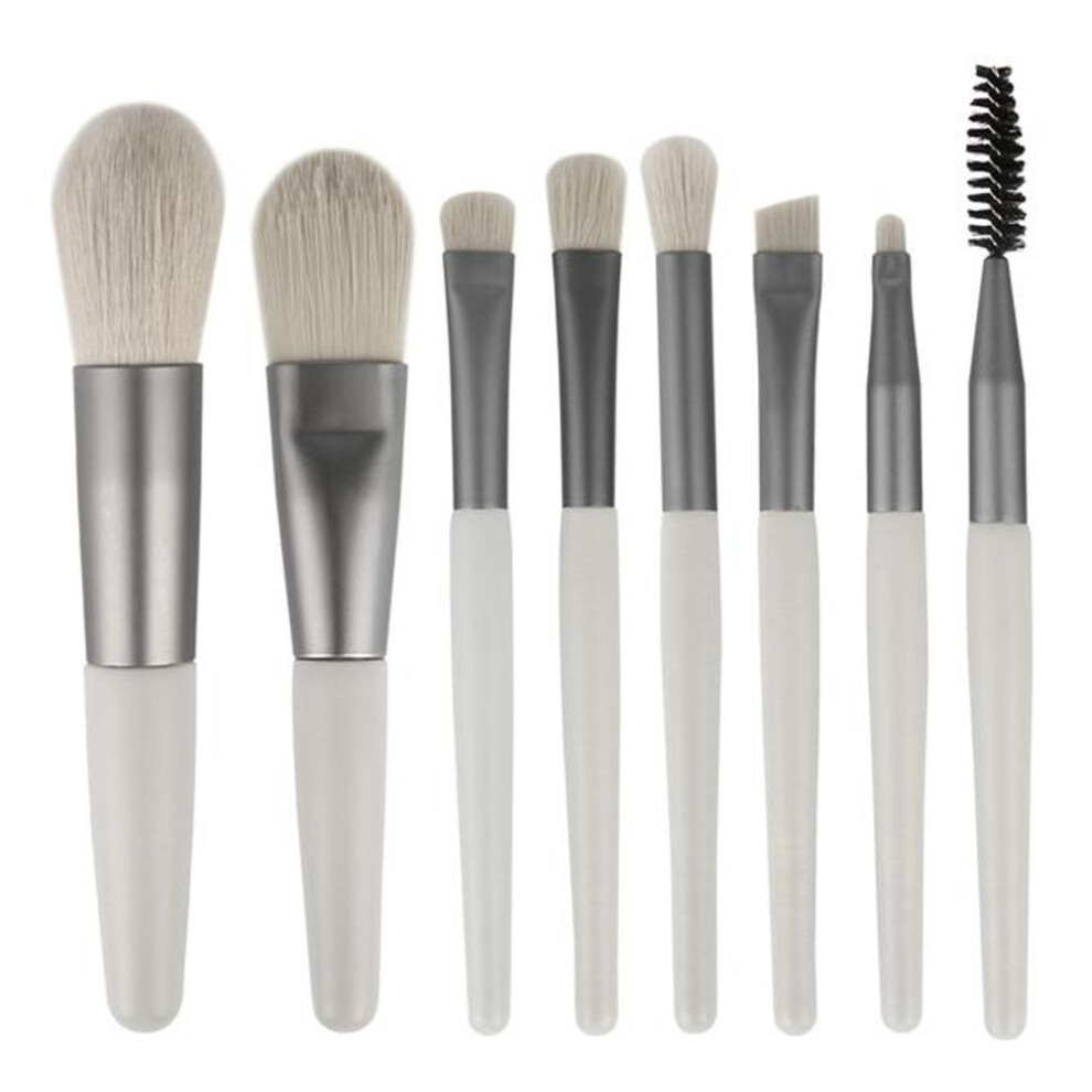 (green) 8 Pcs Mini Travel Portable Soft Makeup Brushes Set Eye Shadow Foundation Powder Eyelash Lip Concealer Blush Make Up Brush Set