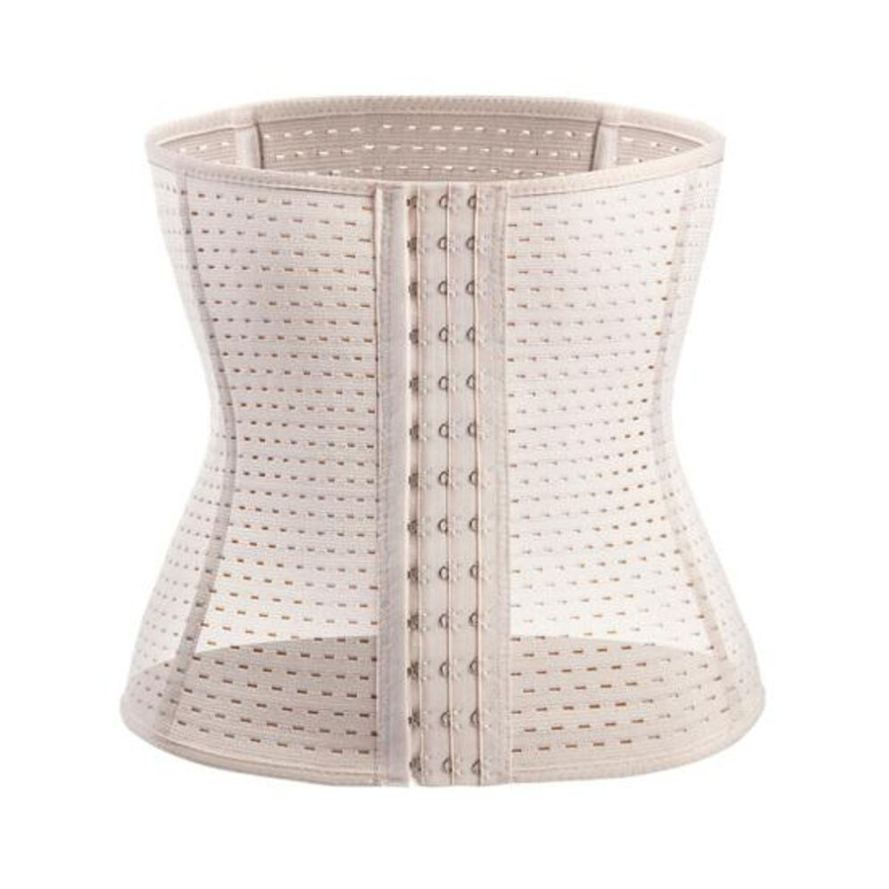 (beige, 5XL) Body Shaper Corset Fat Burning Support Waist Body-building