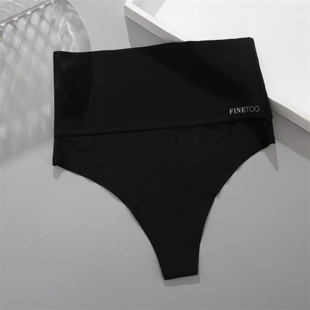 (black, XL) Finetoo Women Seamless Thongs High Waist Bikini Underpants S-xl Ladies G-string Underwear Female Comfortable Thong Panties