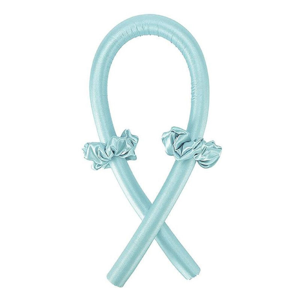 (blue) Heatless Hair Rollers Headband Curling Rod Foam Curler Silk Curling Ribbon Hair Ring Diy Hair Styling Tools Make Hair Curls