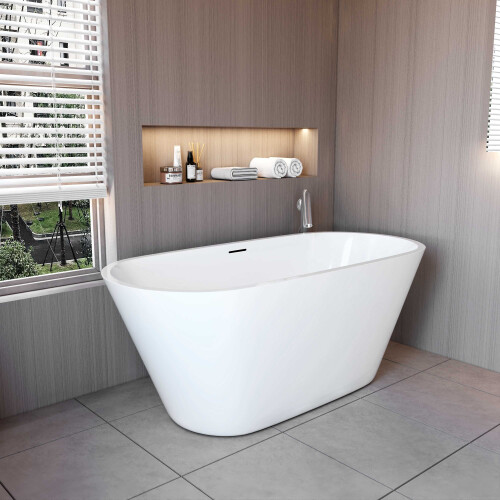 AICA Bathroom Freestanding Double Ended Bath Bathtub 1500x700mm 1