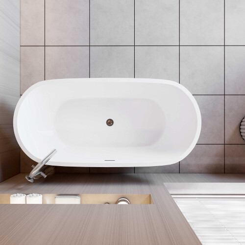 AICA Bathroom Freestanding Double Ended Bath Bathtub 1500x700mm 2