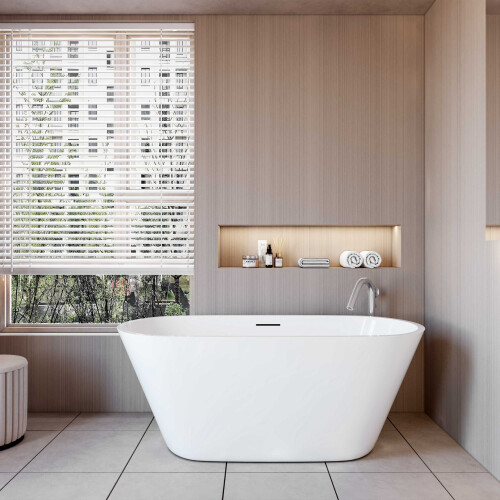 AICA Bathroom Freestanding Double Ended Bath Bathtub 1500x700mm