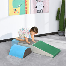 HOMCOM 5-Piece Soft Foam Play Set for Toddlers - Safe Climb & Crawl Toy, Easy-Clean, No Assembly, Colorful Blocks