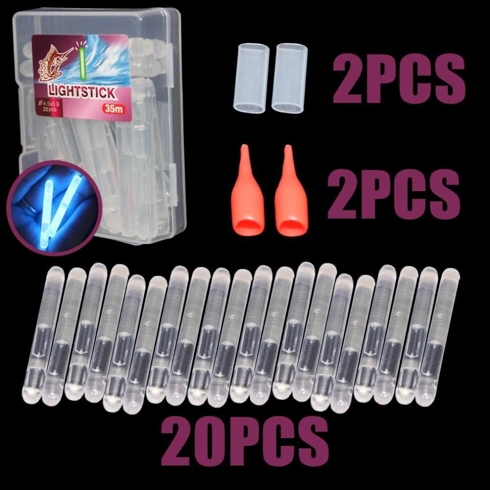 (blue, 20pcs/set) 20pcs/ Box Mini Fishing Fluorescent Lightstick Fireflies for Fishing Float Fluorescent Lightstick Light Night Float Rod Lights