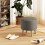 Homcom HOMCOM Storage Ottoman, Round Stool Chair with Cushioned Top, Light Grey 1