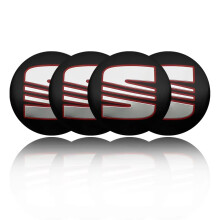 (Black Red SEAT, 60mm sticker) 4pcs 56mm 60mm 65mm Car Styling Wheel Center Hub Caps Stickers Badge For Seat FR+ cupra Leon 2 mk2 mk3 5f Ibiza Altea Alhambra