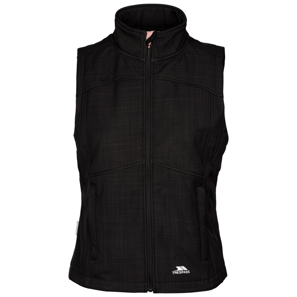 (10, Black Marl) Trespass Womens Lightweight Softshell Gilet Mereb