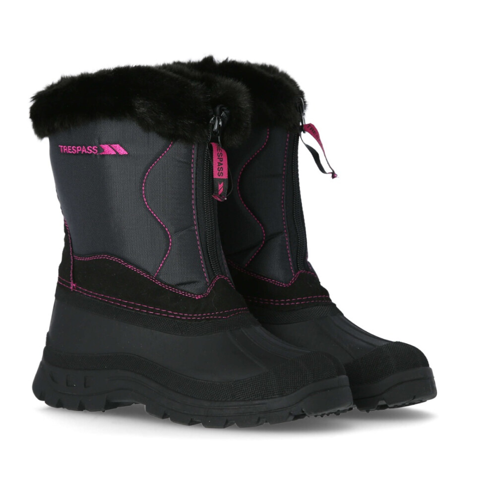 (4, Black) Trespass Womens Waterproof Snow Boots Zesty