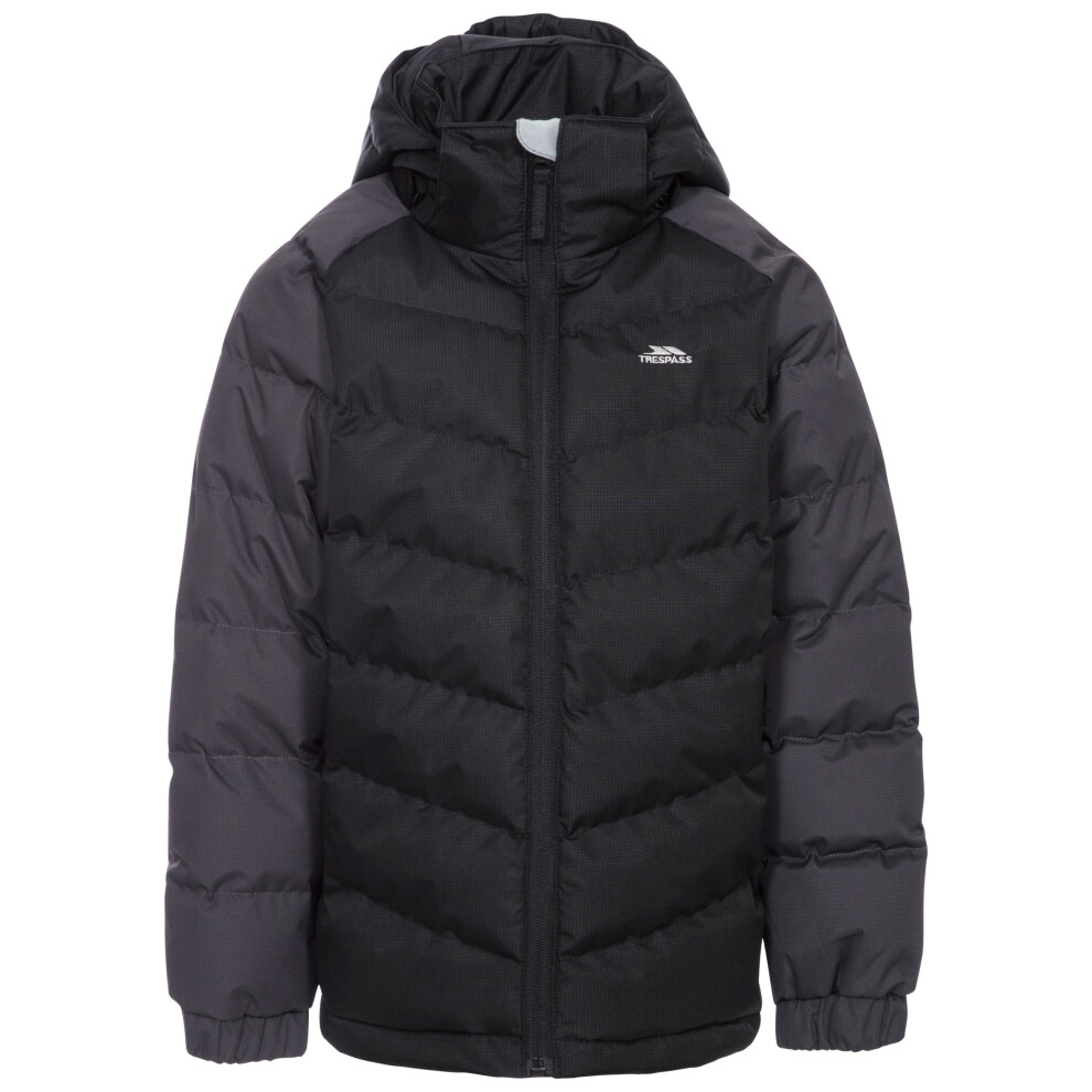 (2-3 Years, Black) Trespass Boys Padded Jacket Hooded Sidespin